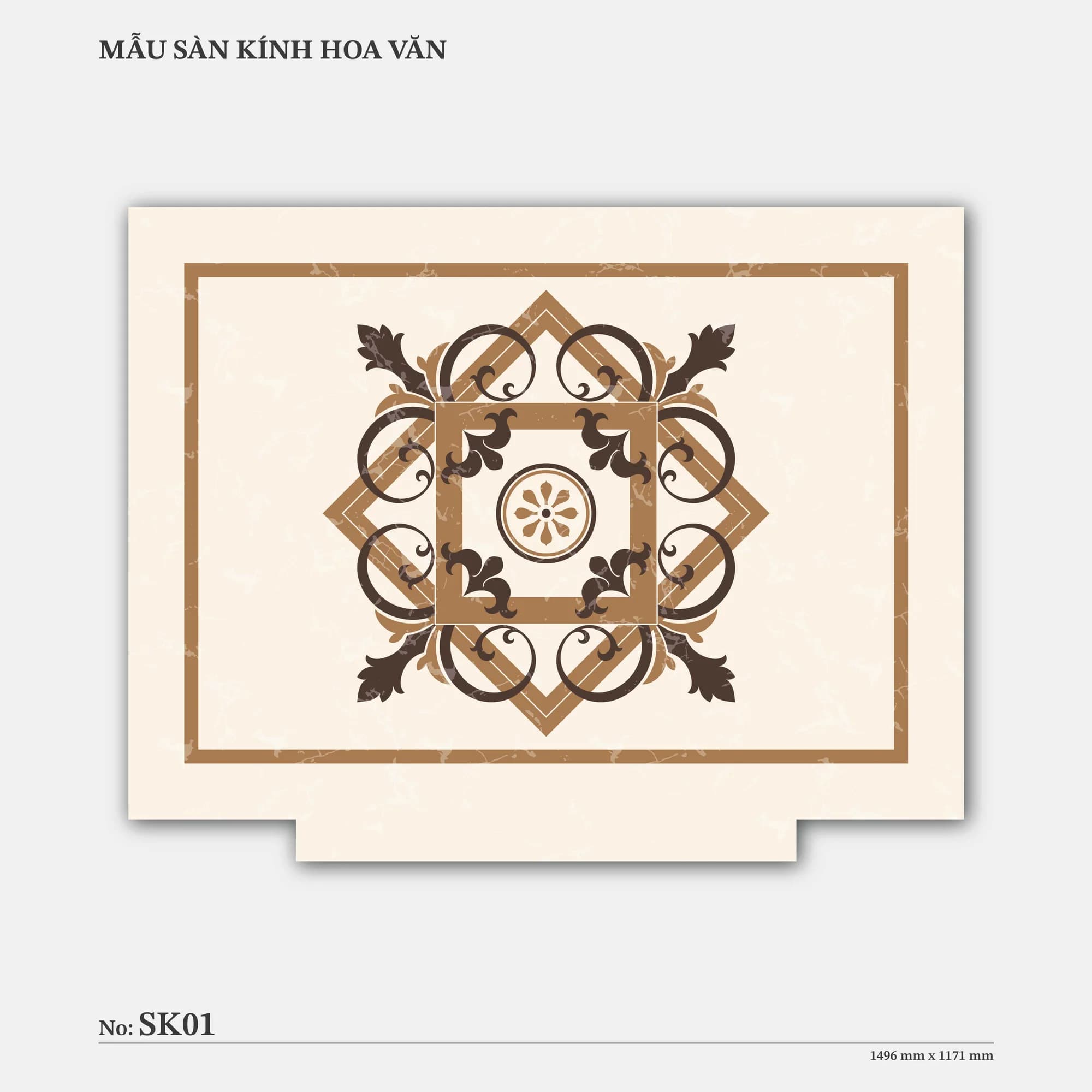 Mẫu sàn kính hoa văn mã SK01