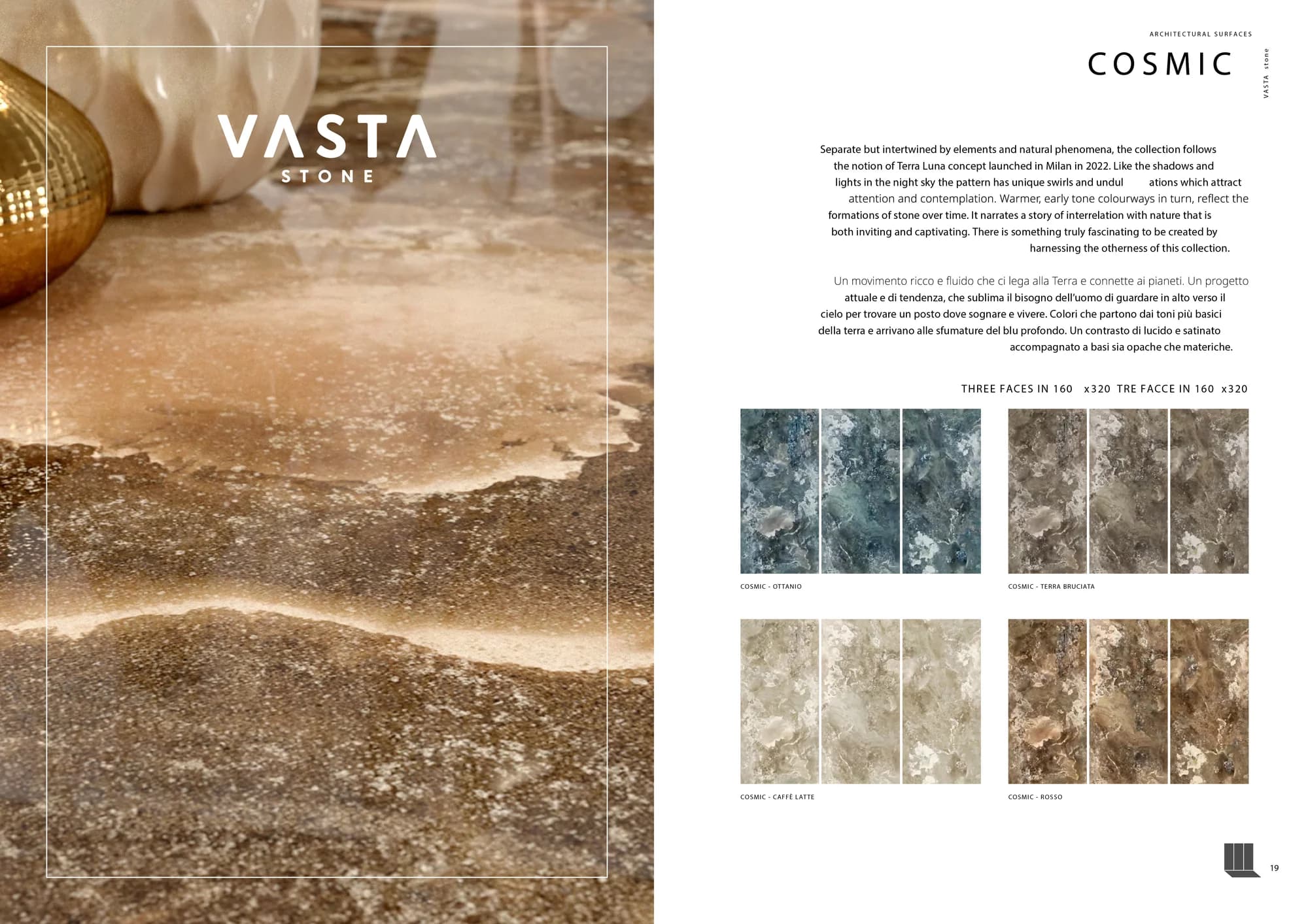 Mẫu đá nung kết Cosmic dùng cho vách và sàn cabin