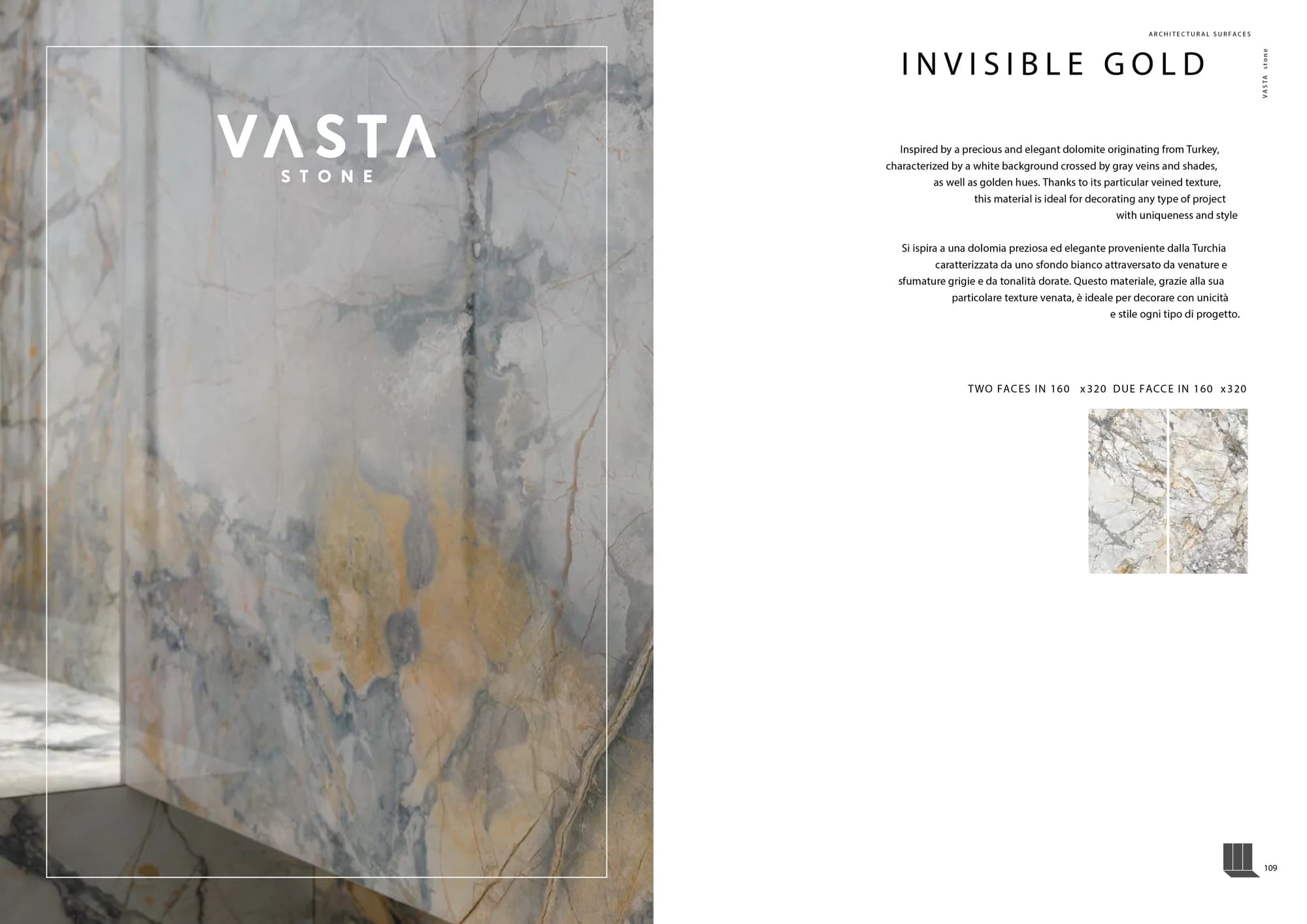 Mẫu đá nung kết Invisible Gold dùng cho vách và sàn cabin